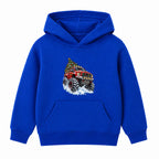 Christmas Monster Truck adult Christmas hoodie - Royal Blue