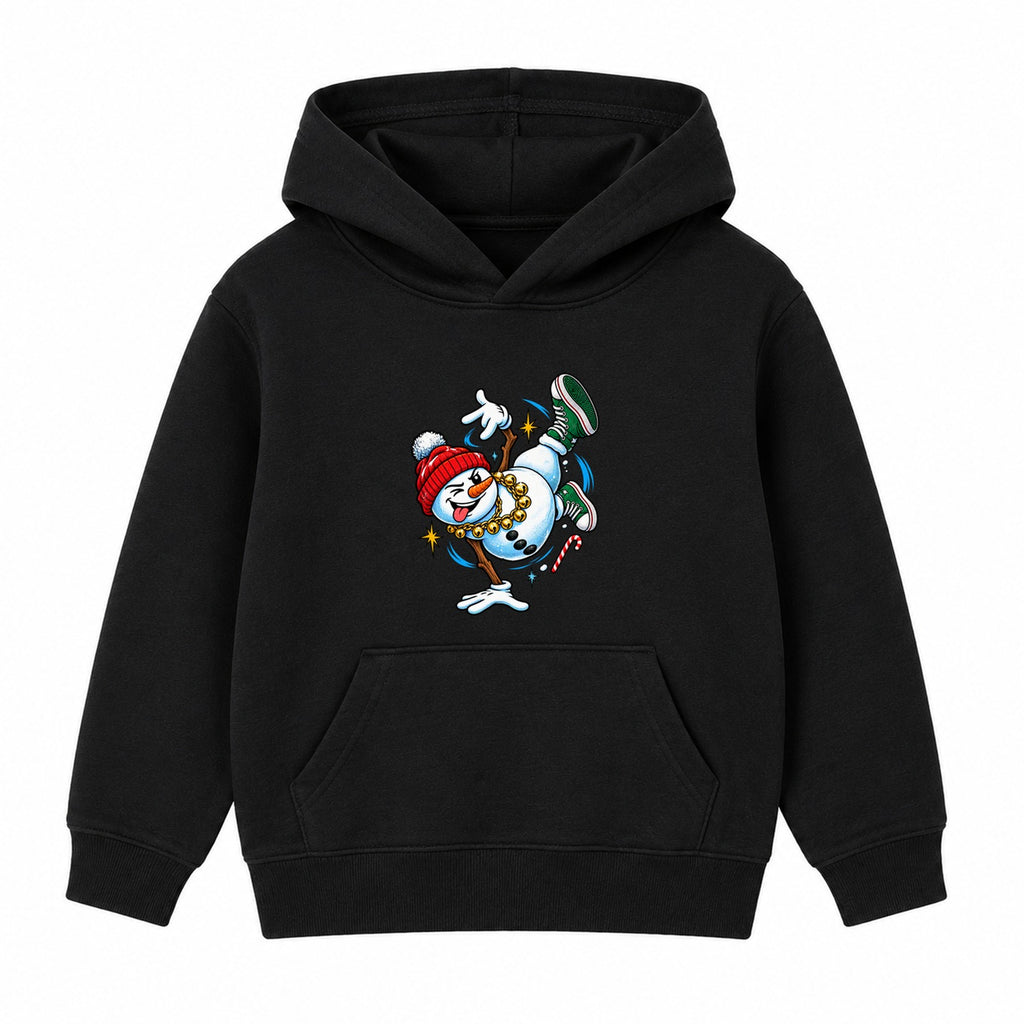 Breakdancing Snowman adult Christmas hoodie - Black