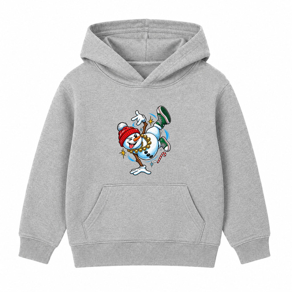 Breakdancing Snowman adult Christmas hoodie - Heather Grey