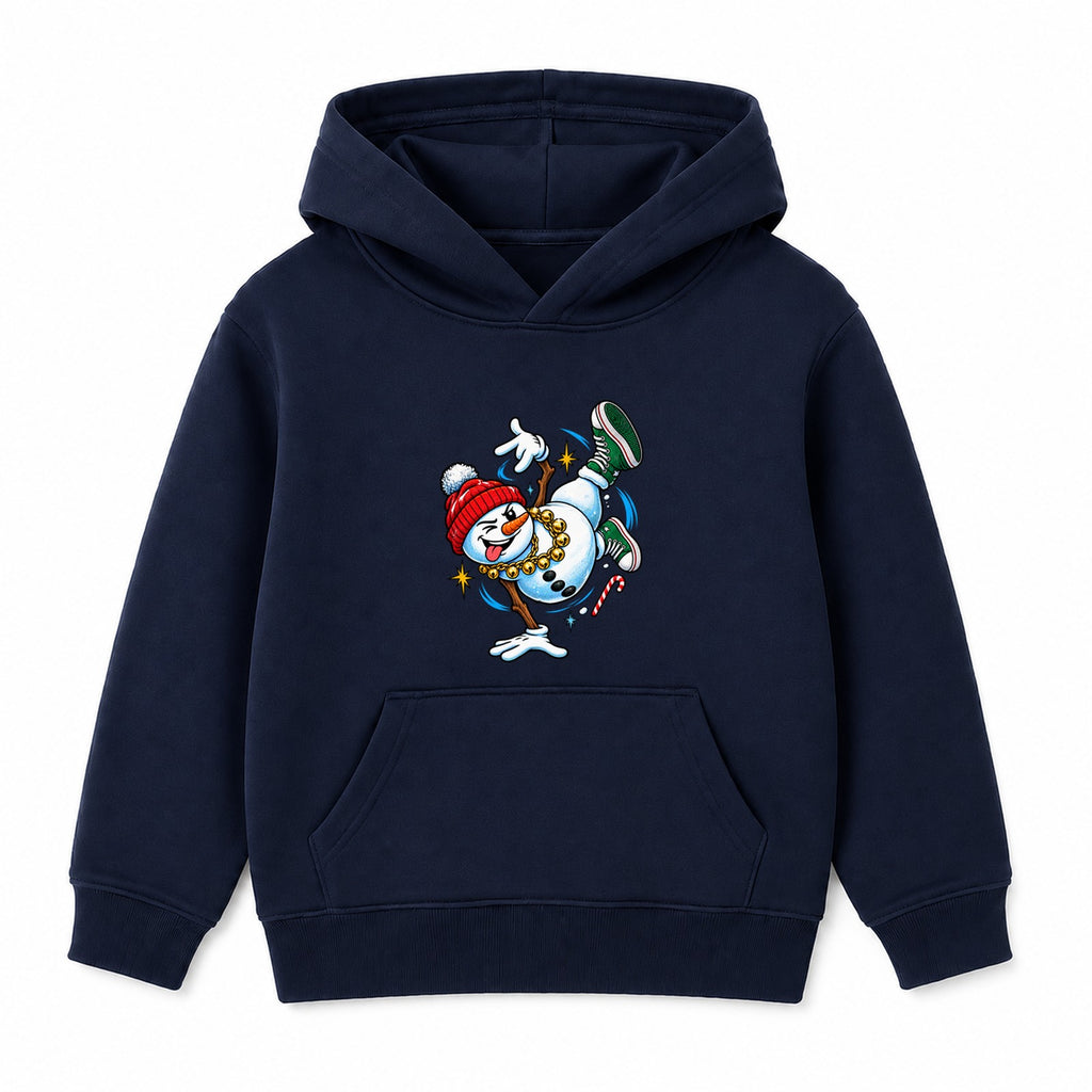 Breakdancing Snowman adult Christmas hoodie - Navy