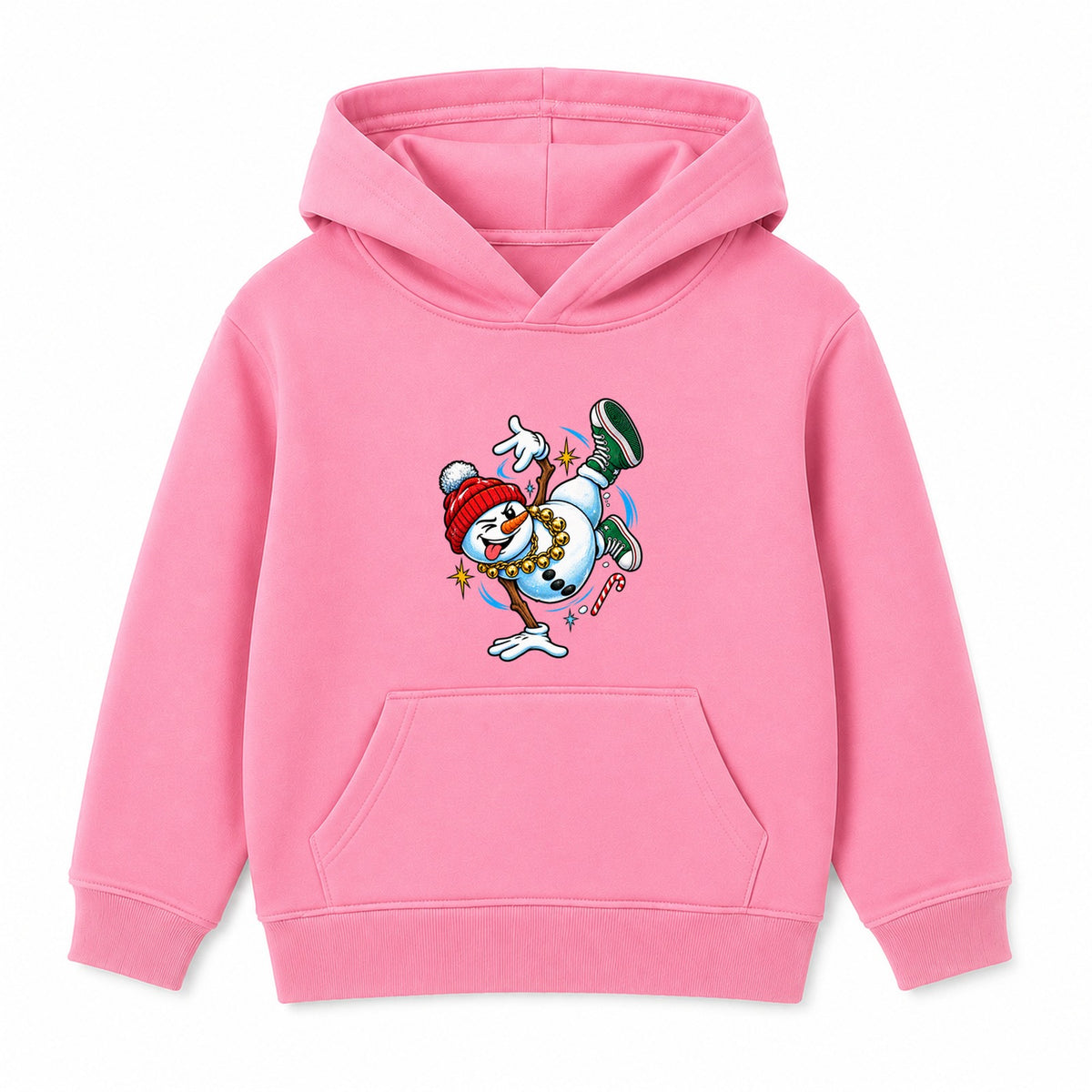 Breakdancing Snowman adult Christmas hoodie - Pink