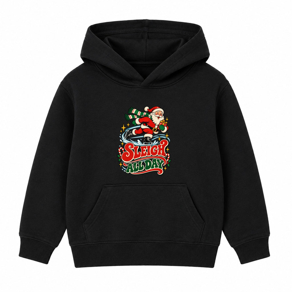 Sleigh All Day Skater adult Christmas hoodie - Black