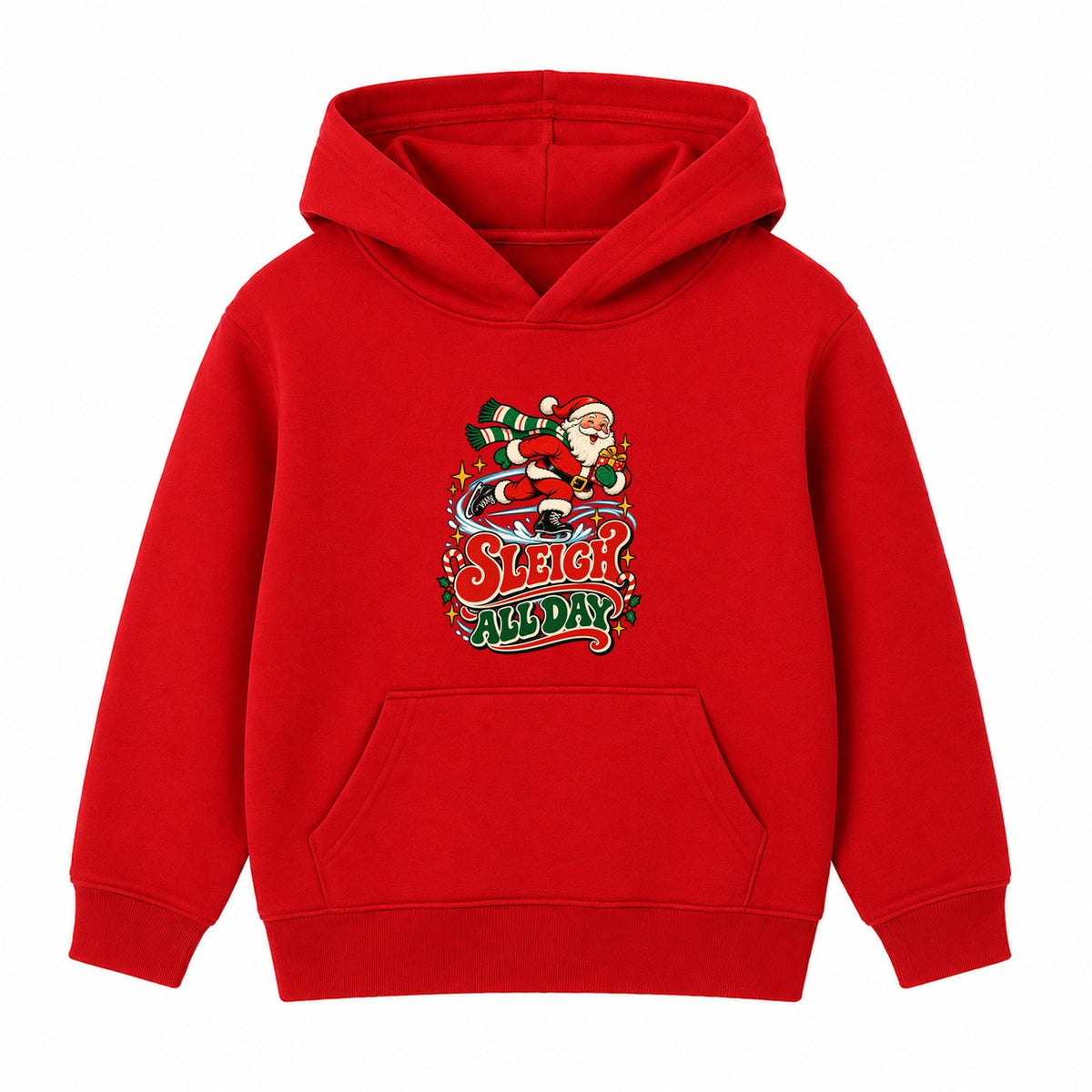 Sleigh All Day Skater adult Christmas hoodie - Red