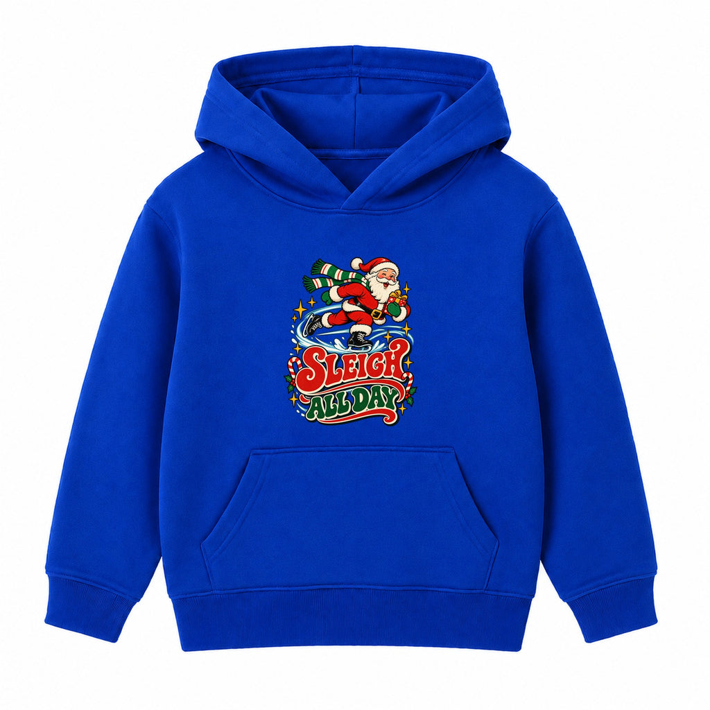 Sleigh All Day Skater adult Christmas hoodie - Royal Blue