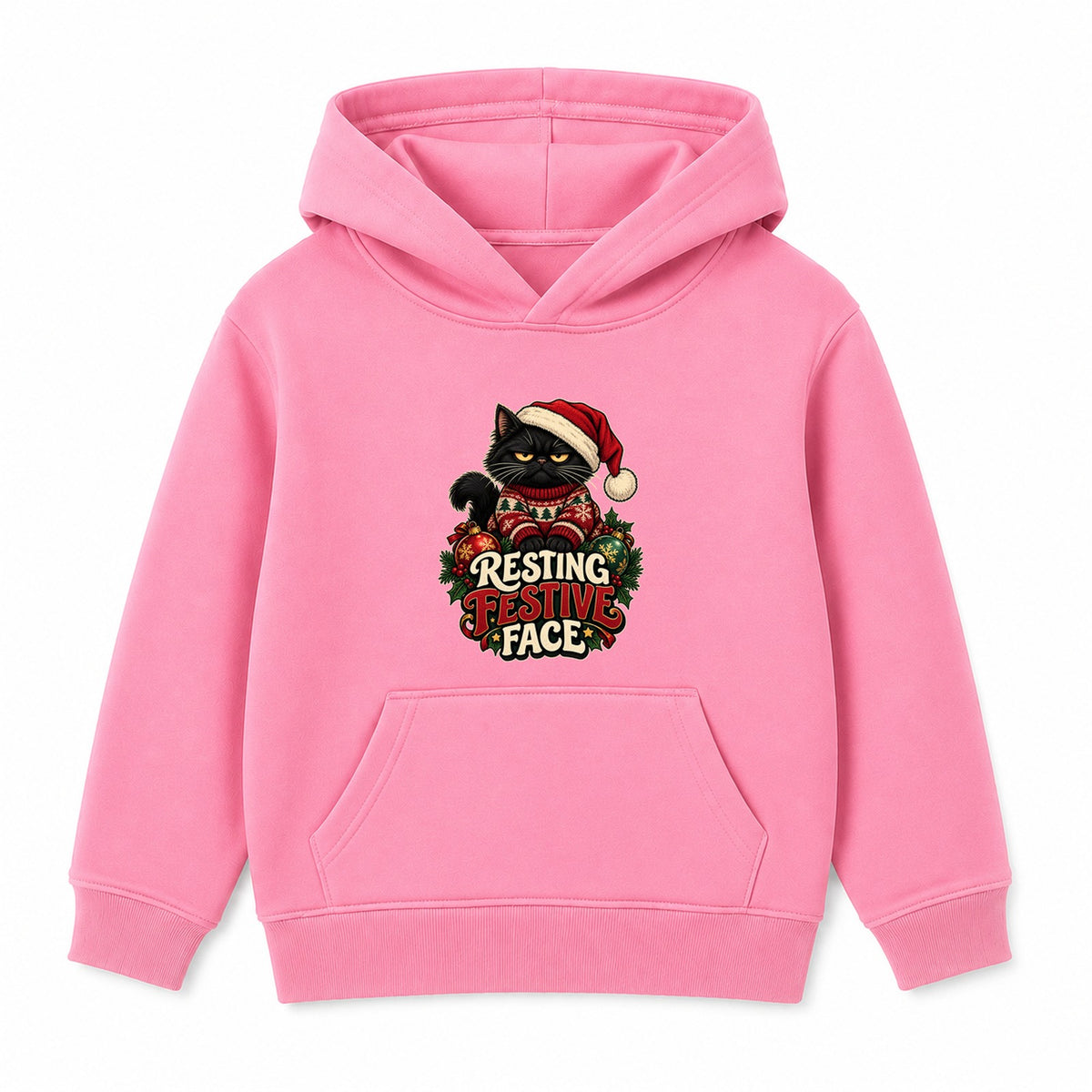 Resting Festive Face adult Christmas hoodie - Pink