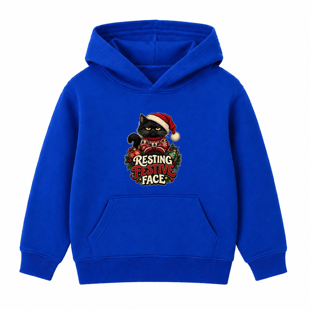 Resting Festive Face adult Christmas hoodie - Royal Blue