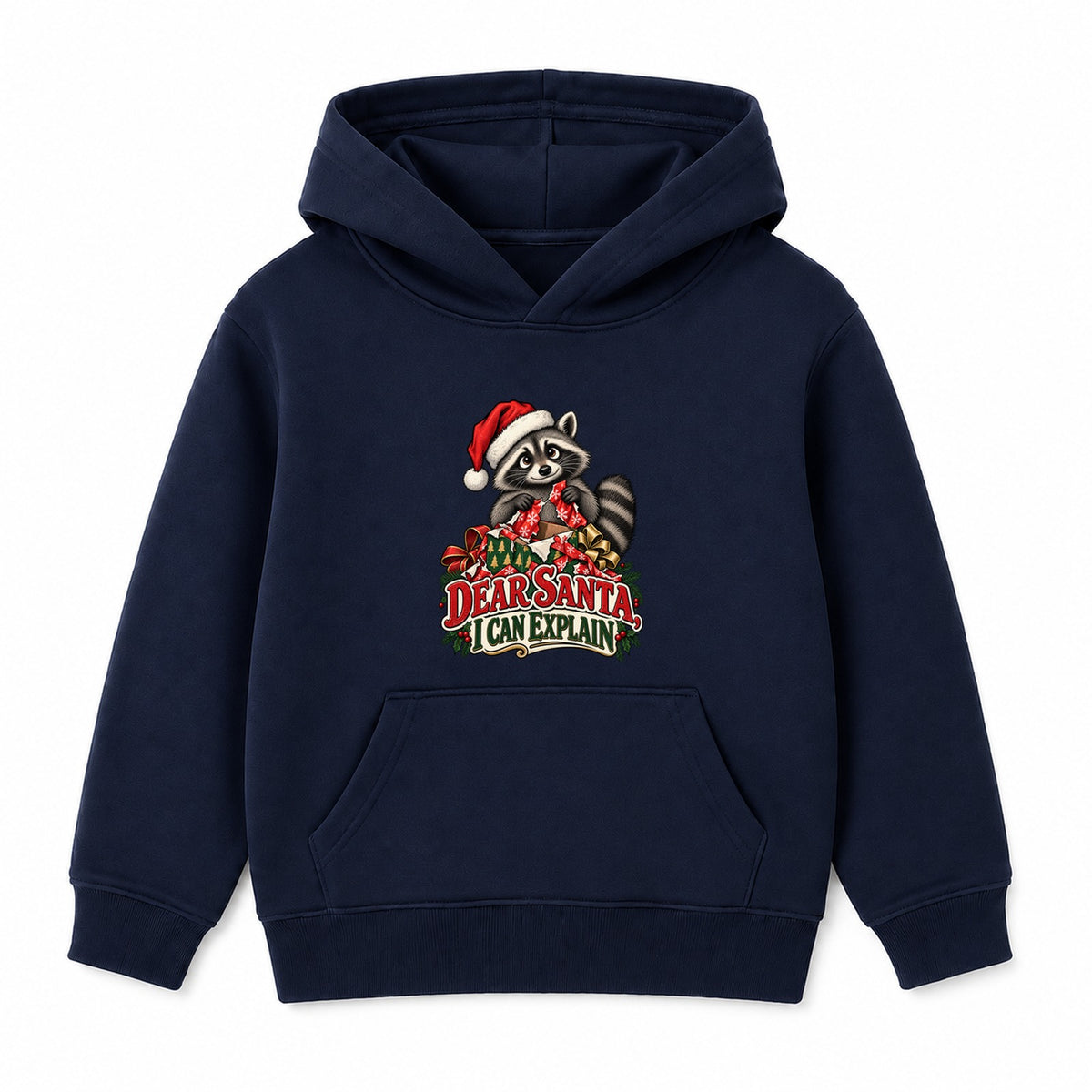 Dear Santa I Can Explain adult Christmas hoodie - Navy