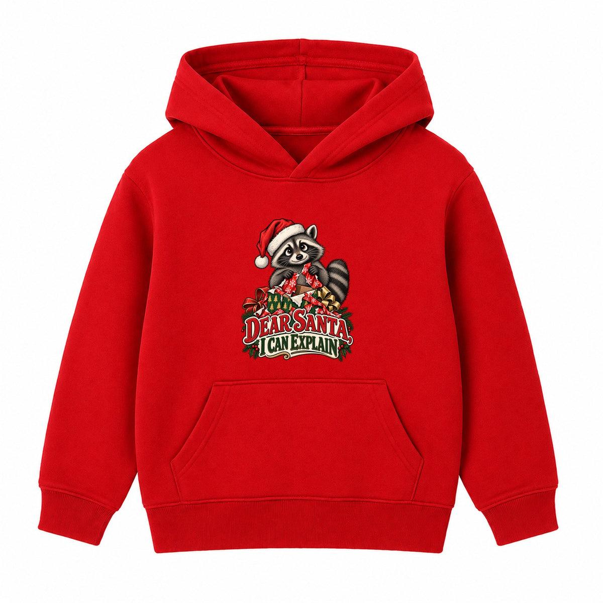 Dear Santa I Can Explain adult Christmas hoodie - Red