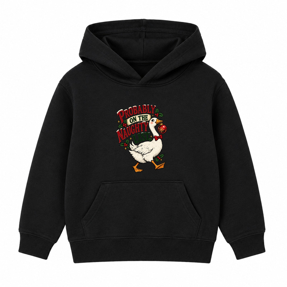 Probably On The Naughty List adult Christmas hoodie - Black