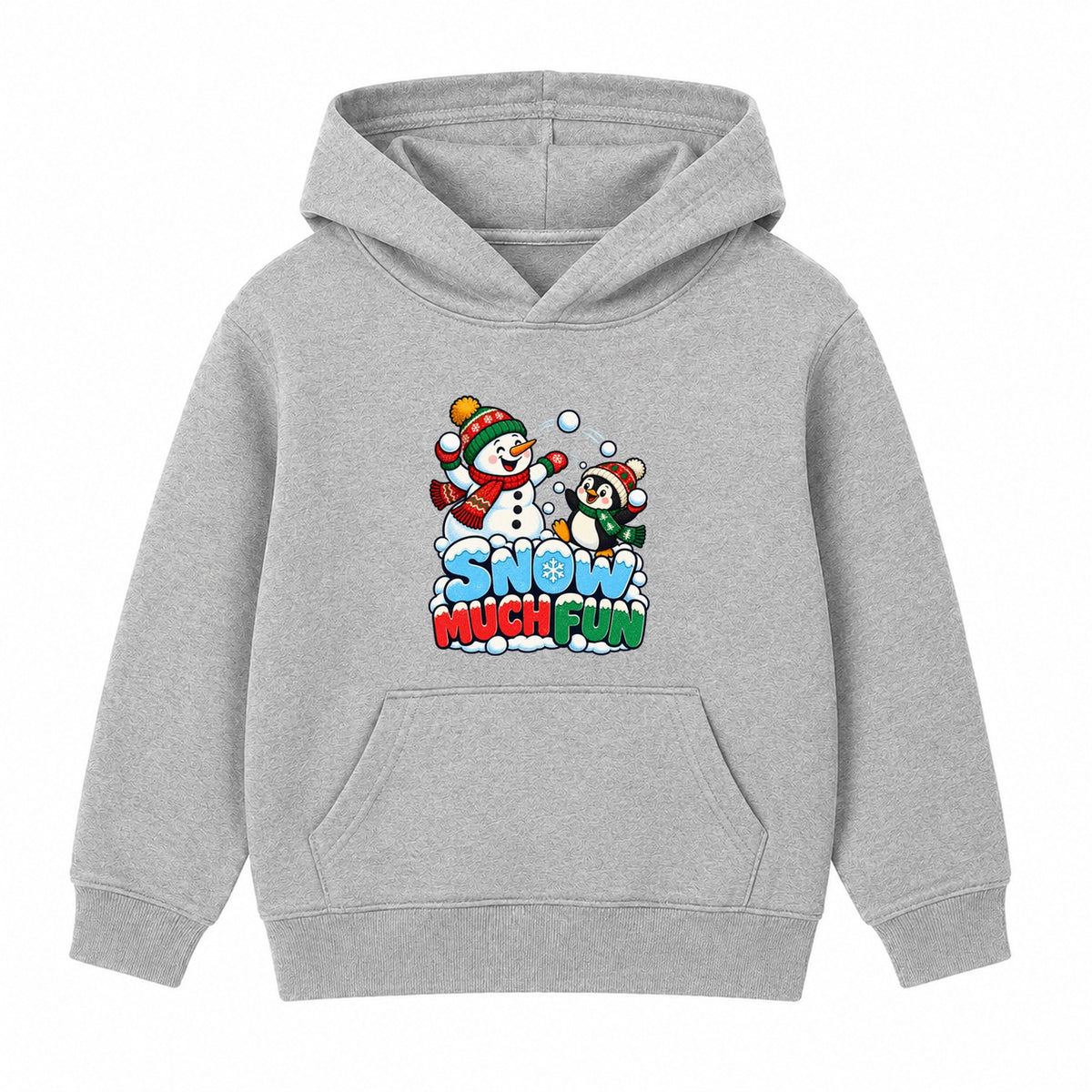 Snow Much Fun kids Christmas hoodie - Heather Grey