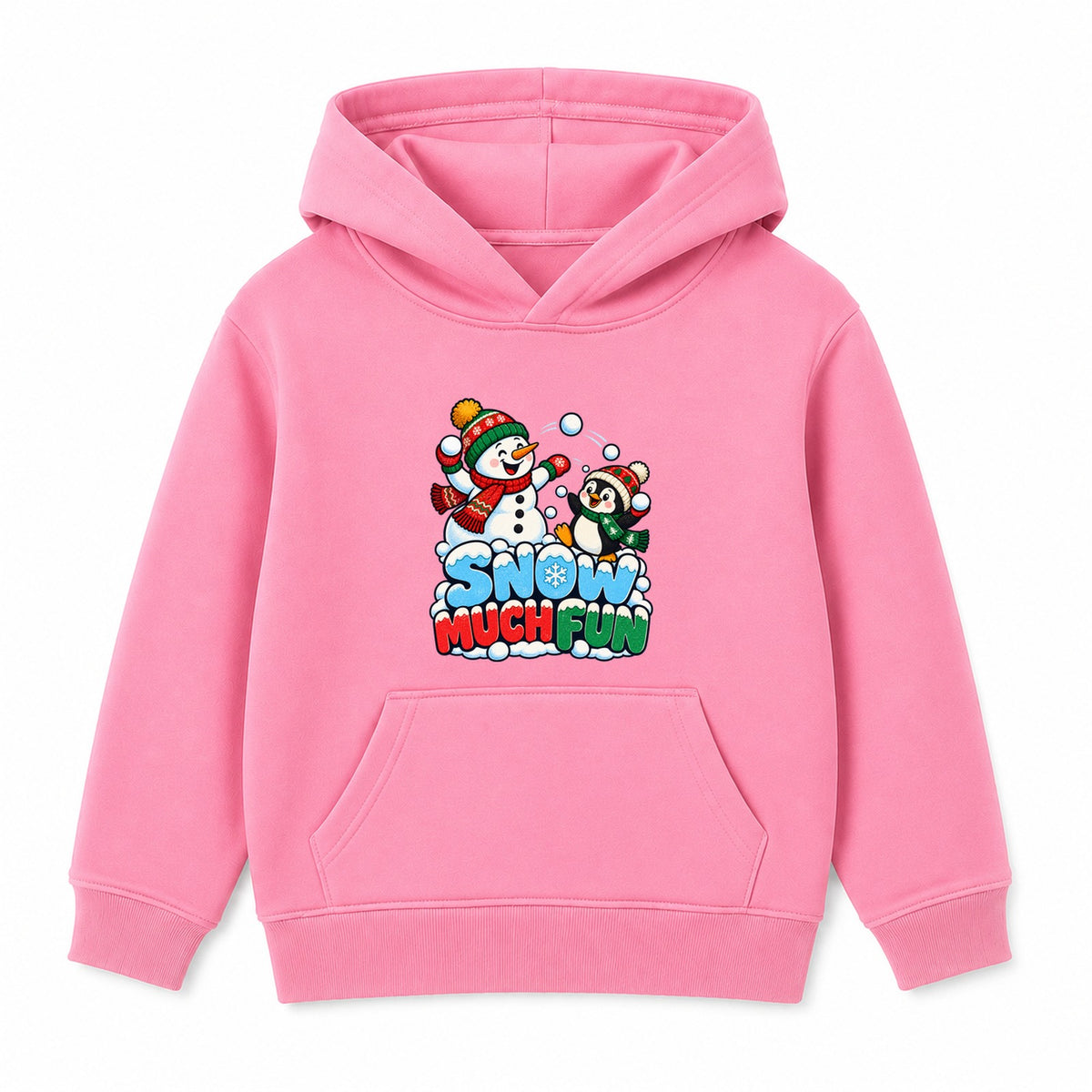 Snow Much Fun kids Christmas hoodie - Pink