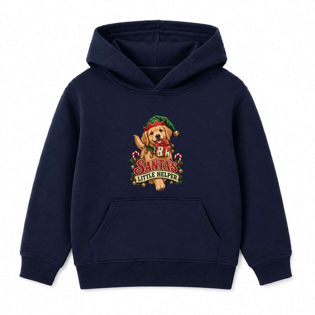 Santa's Little Helper kids Christmas hoodie - Navy
