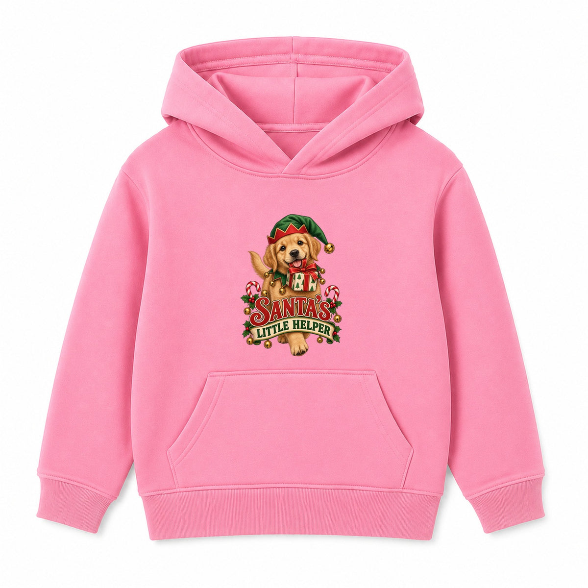 Santa's Little Helper kids Christmas hoodie - Pink