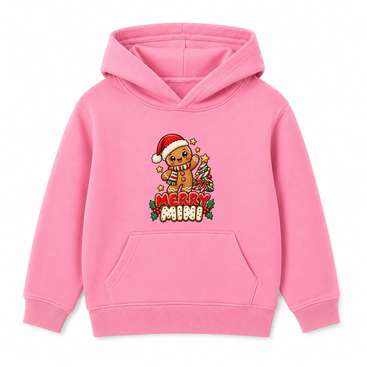 Merry Mini kids Christmas hoodie - Pink