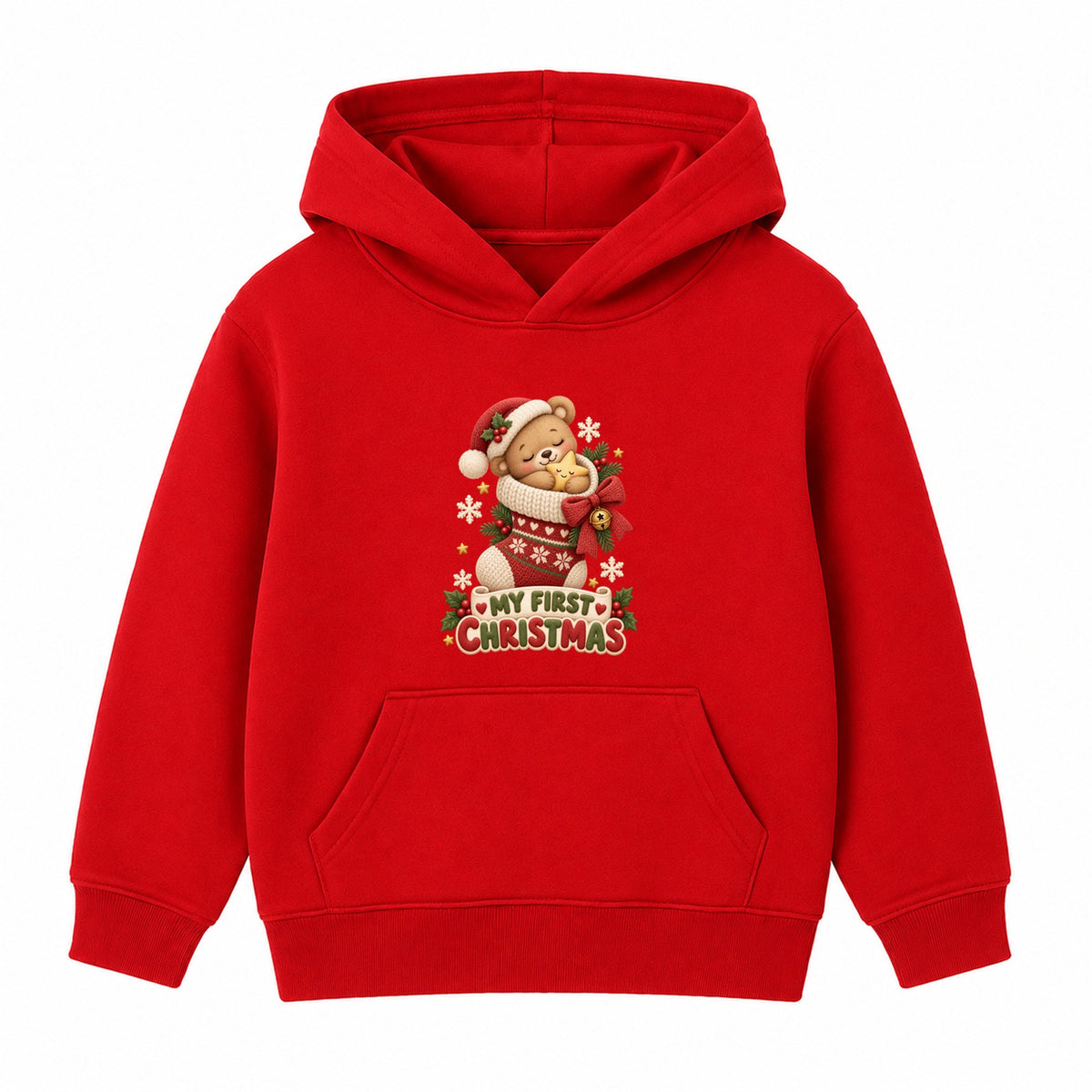My First Christmas kids Christmas hoodie - Red