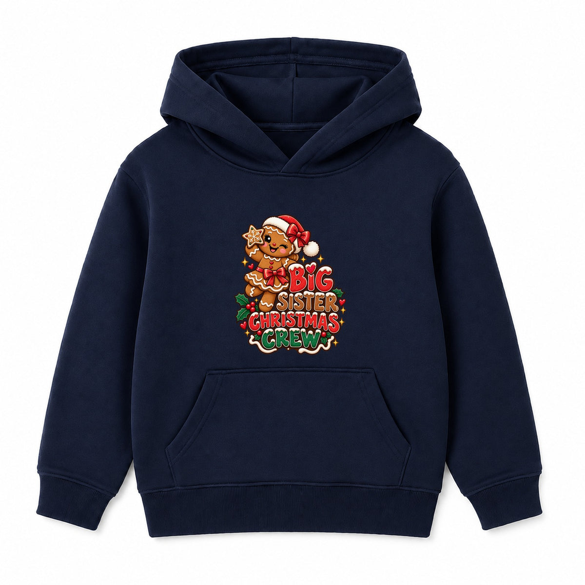 Big Sister Christmas Crew kids Christmas hoodie - Navy