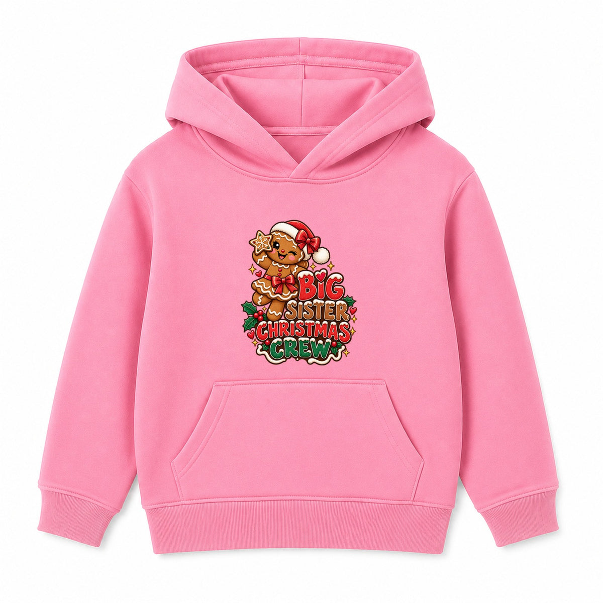 Big Sister Christmas Crew kids Christmas hoodie - Pink