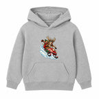 Reindeer Snowmobile kids Christmas hoodie - Heather Grey