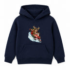 Reindeer Snowmobile kids Christmas hoodie - Navy