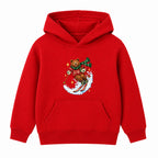 Skiing Christmas Bear kids Christmas hoodie - Red