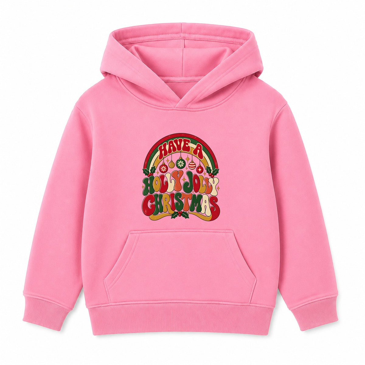 Holly Jolly Christmas adult Christmas hoodie - Pink