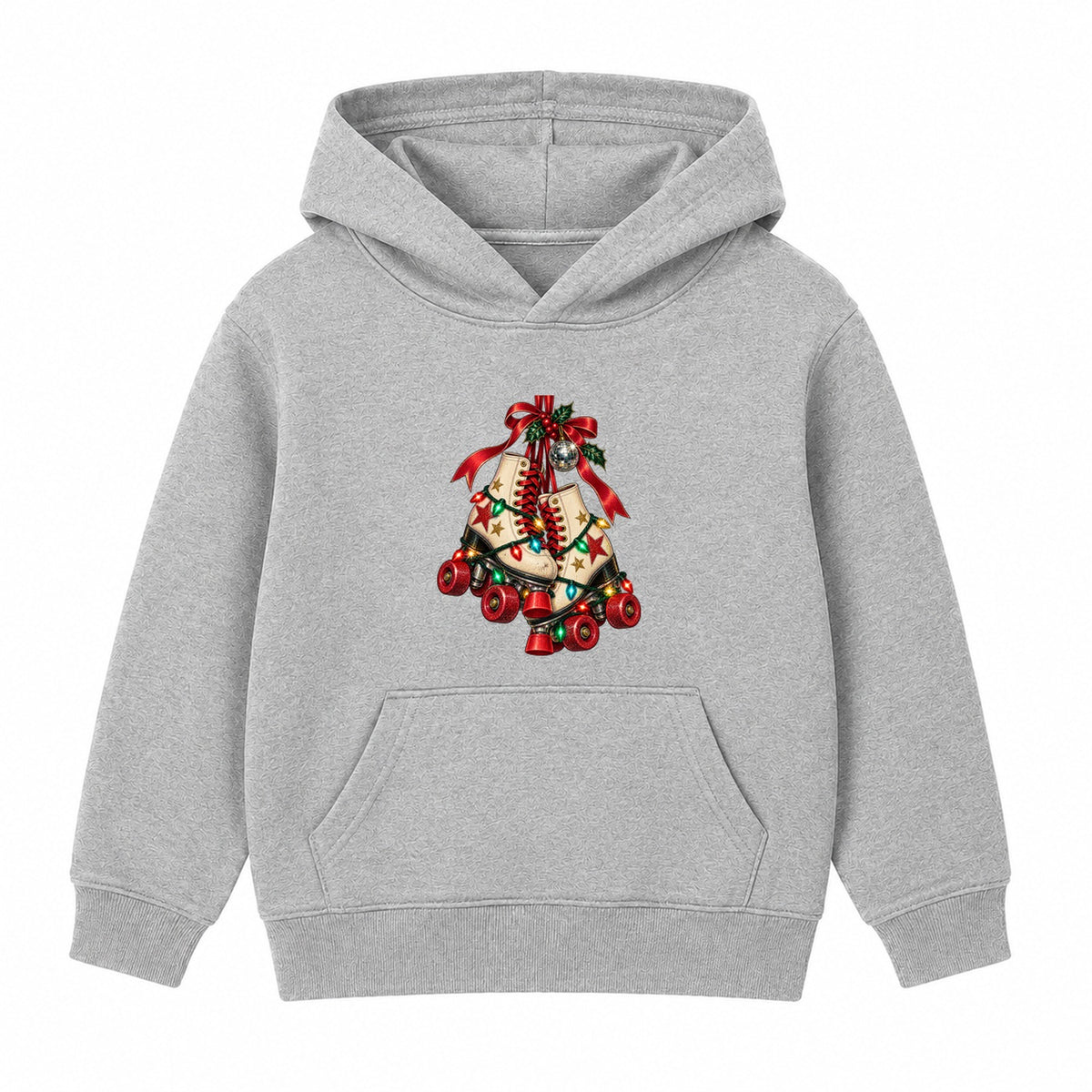 Christmas Roller Skates adult Christmas hoodie - Heather Grey
