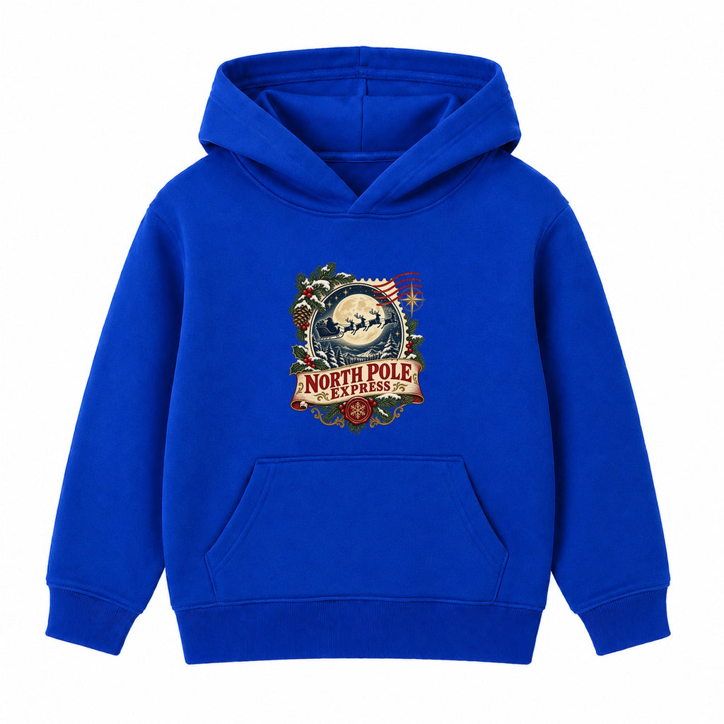 North Pole Express adult Christmas hoodie - Royal Blue