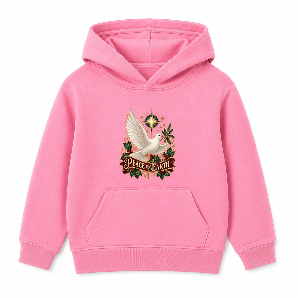 Peace On Earth adult Christmas hoodie - Pink