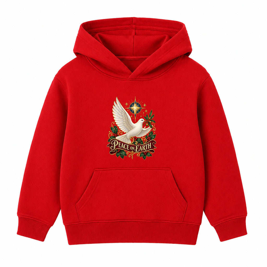 Peace On Earth adult Christmas hoodie - Red
