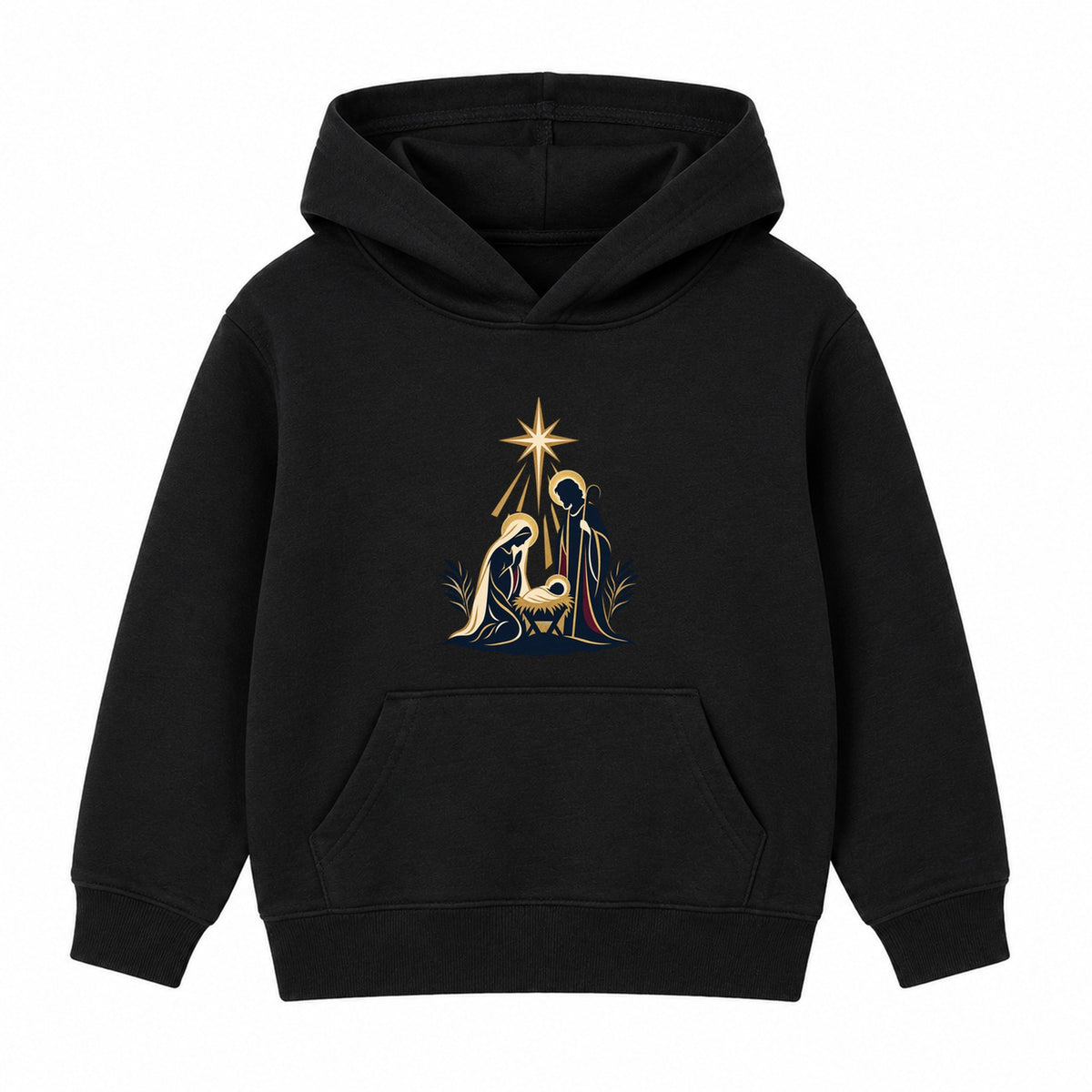 Nativity Silhouette adult Christmas hoodie - Black