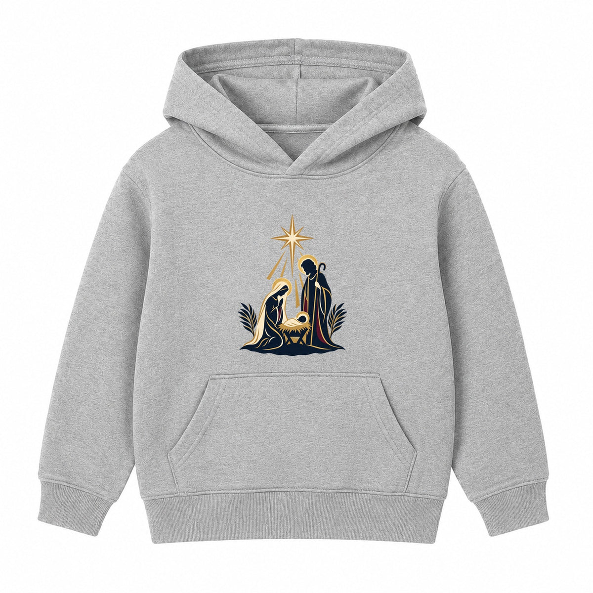Nativity Silhouette adult Christmas hoodie - Heather Grey