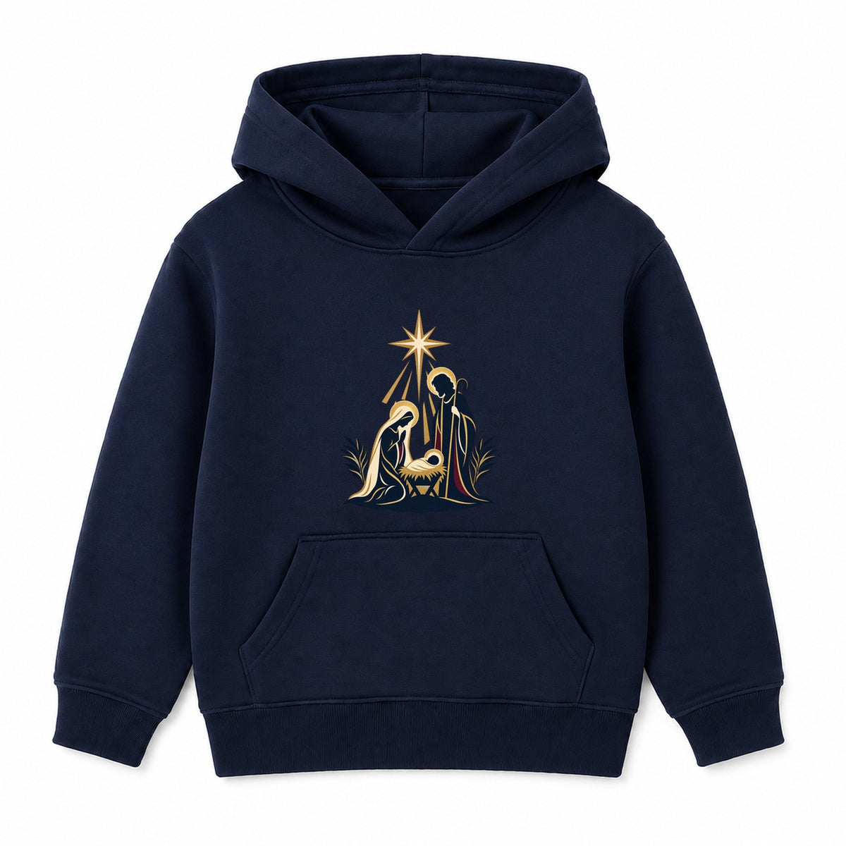 Nativity Silhouette adult Christmas hoodie - Navy