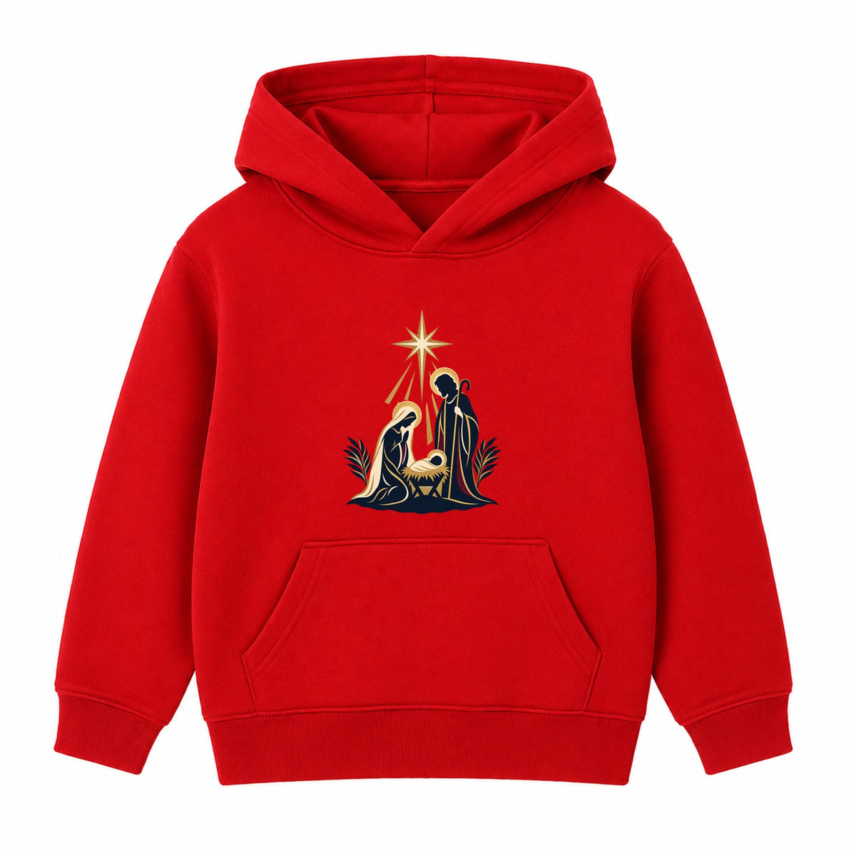 Nativity Silhouette adult Christmas hoodie - Red