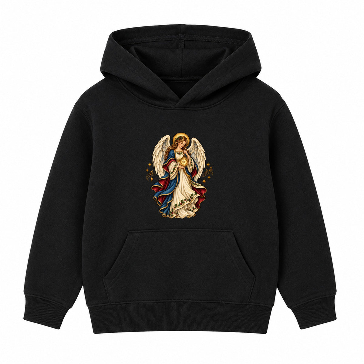 Christmas Angel adult Christmas hoodie - Black