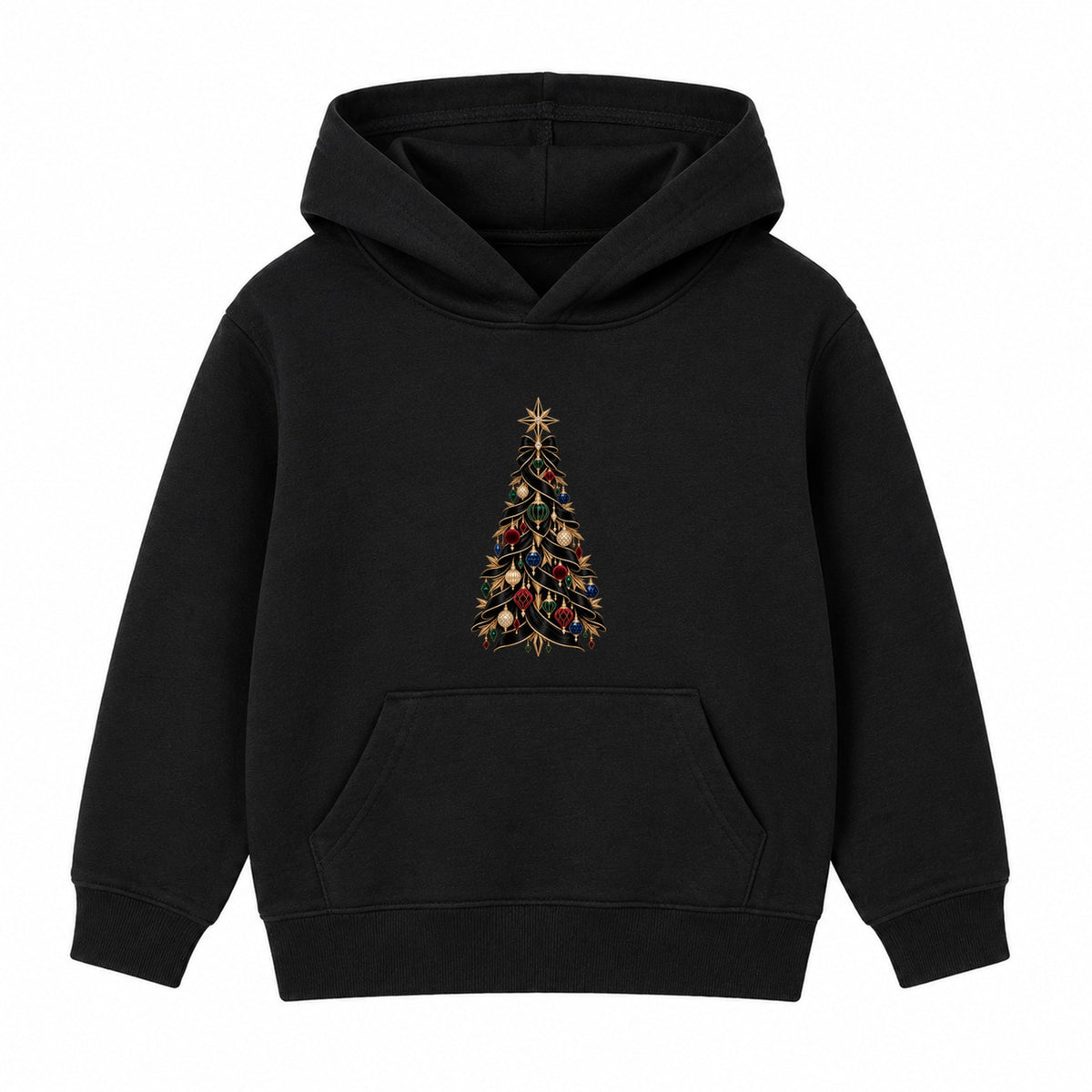 Art Deco Tree adult Christmas hoodie - Black