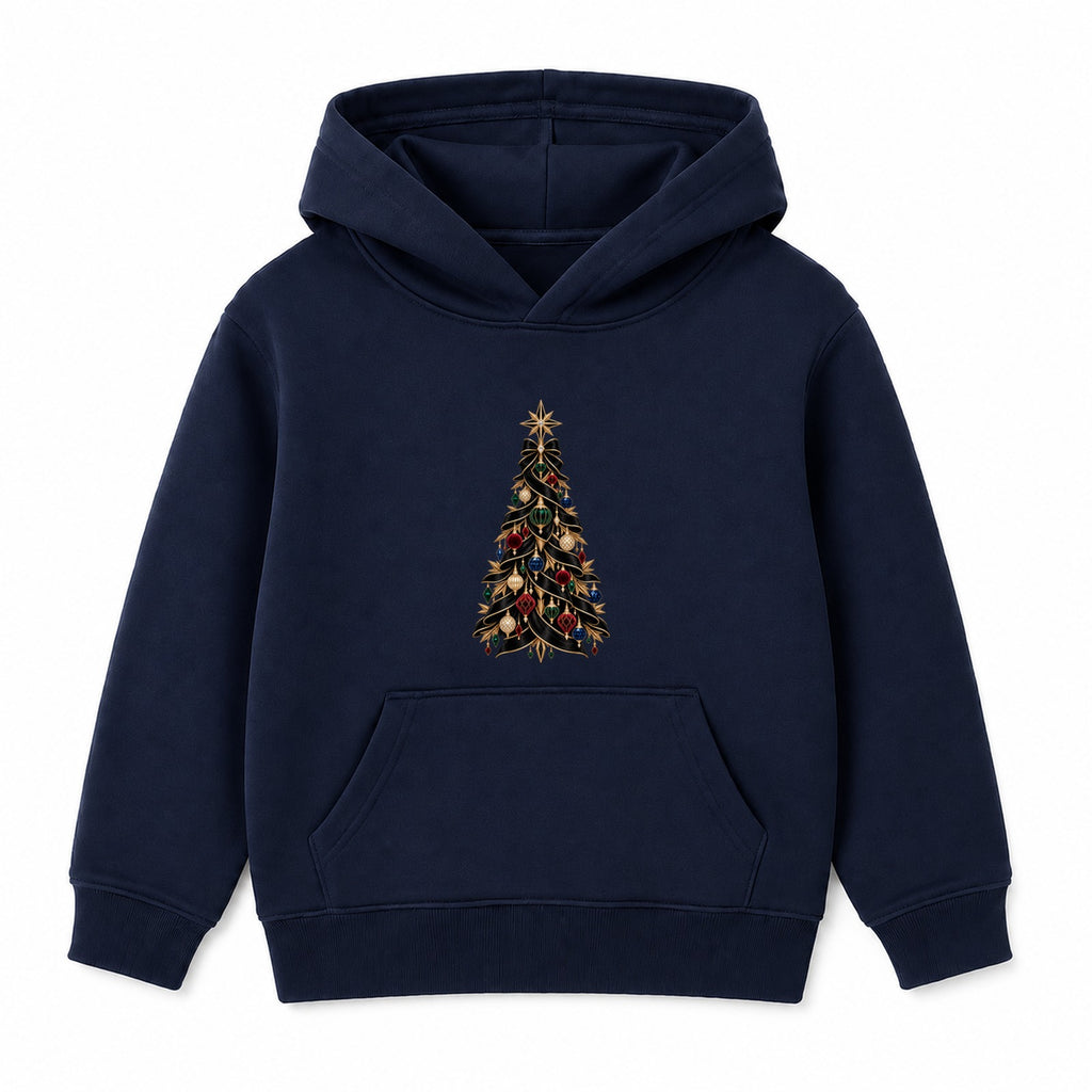 Art Deco Tree adult Christmas hoodie - Navy