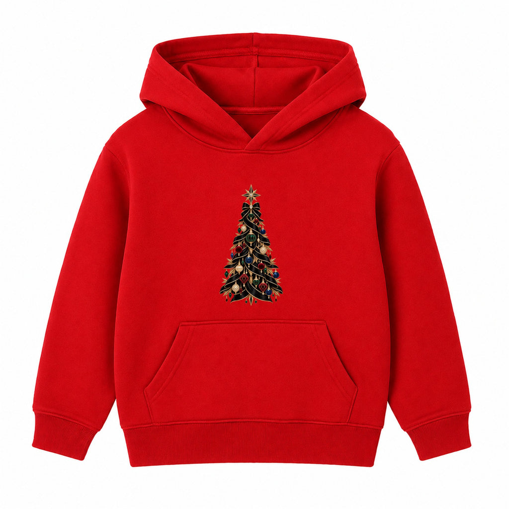 Art Deco Tree adult Christmas hoodie - Red