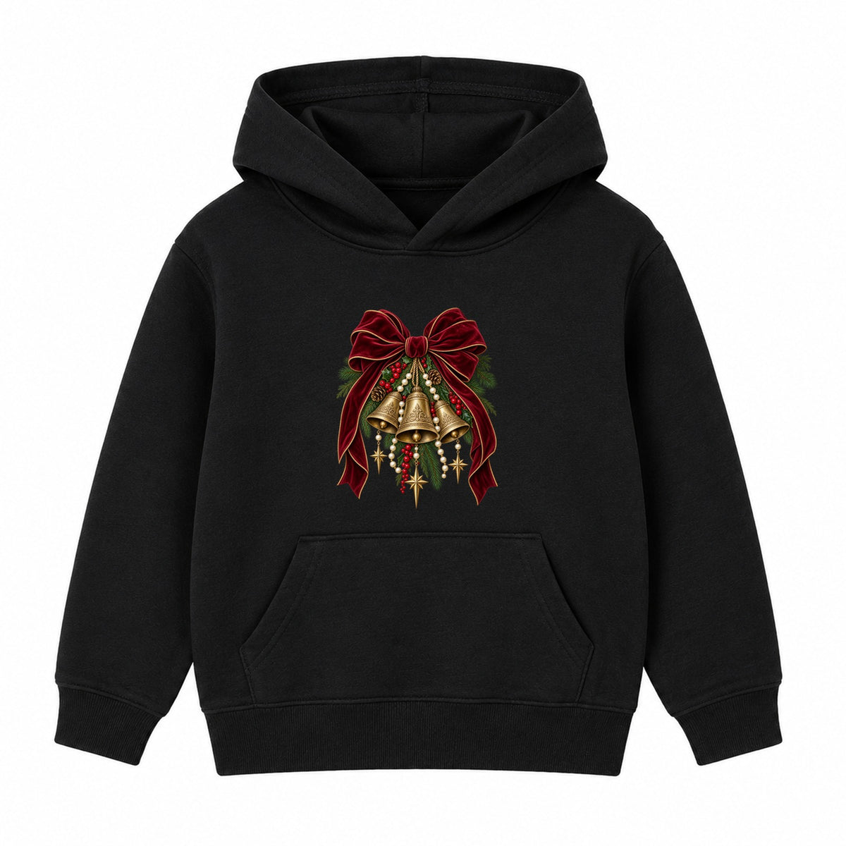 Velvet Bow Bells adult Christmas hoodie - Black