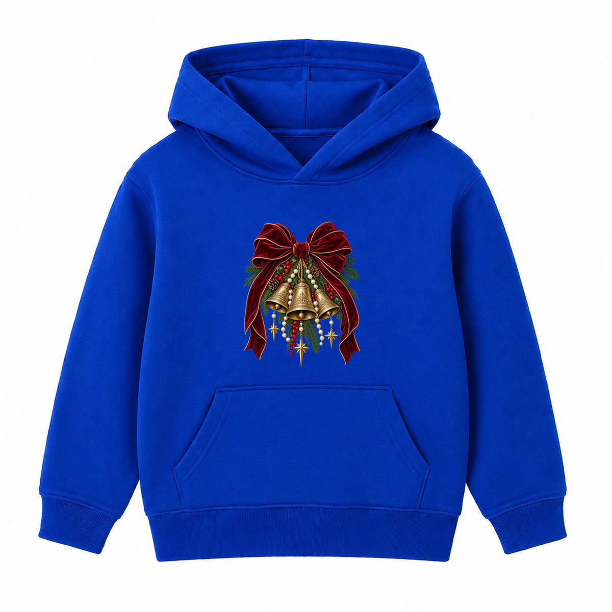 Velvet Bow Bells adult Christmas hoodie - Royal Blue