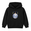Blue Toile Bauble adult Christmas hoodie - Black