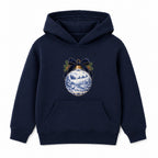 Blue Toile Bauble adult Christmas hoodie - Navy