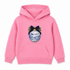 Blue Toile Bauble adult Christmas hoodie - Pink