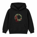Burgundy Rose Wreath adult Christmas hoodie - Black