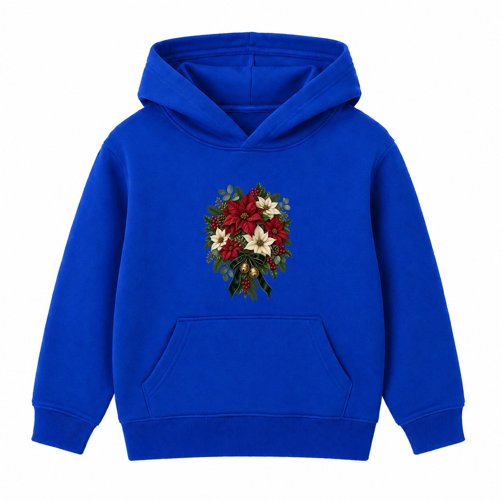 Poinsettia Bouquet adult Christmas hoodie - Royal Blue