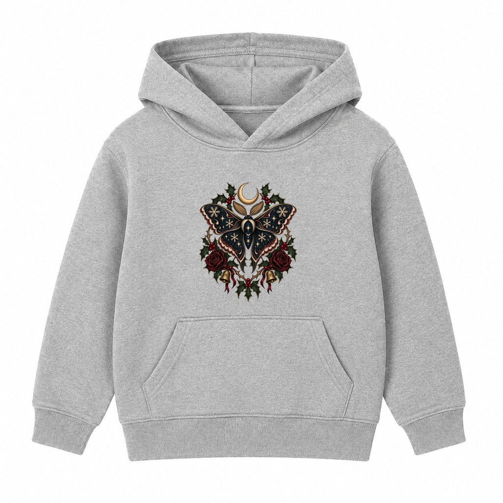 Gothic Christmas Moth adult Christmas hoodie - Heather Grey