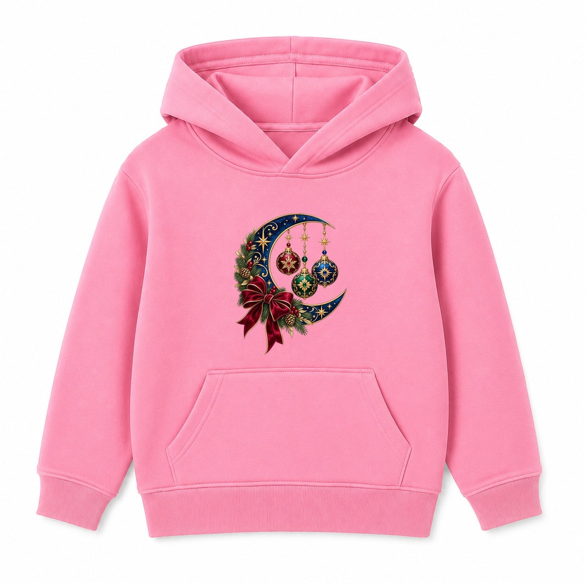 Celestial Christmas Moon adult Christmas hoodie - Pink