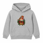 Christmas Robin adult Christmas hoodie - Heather Grey
