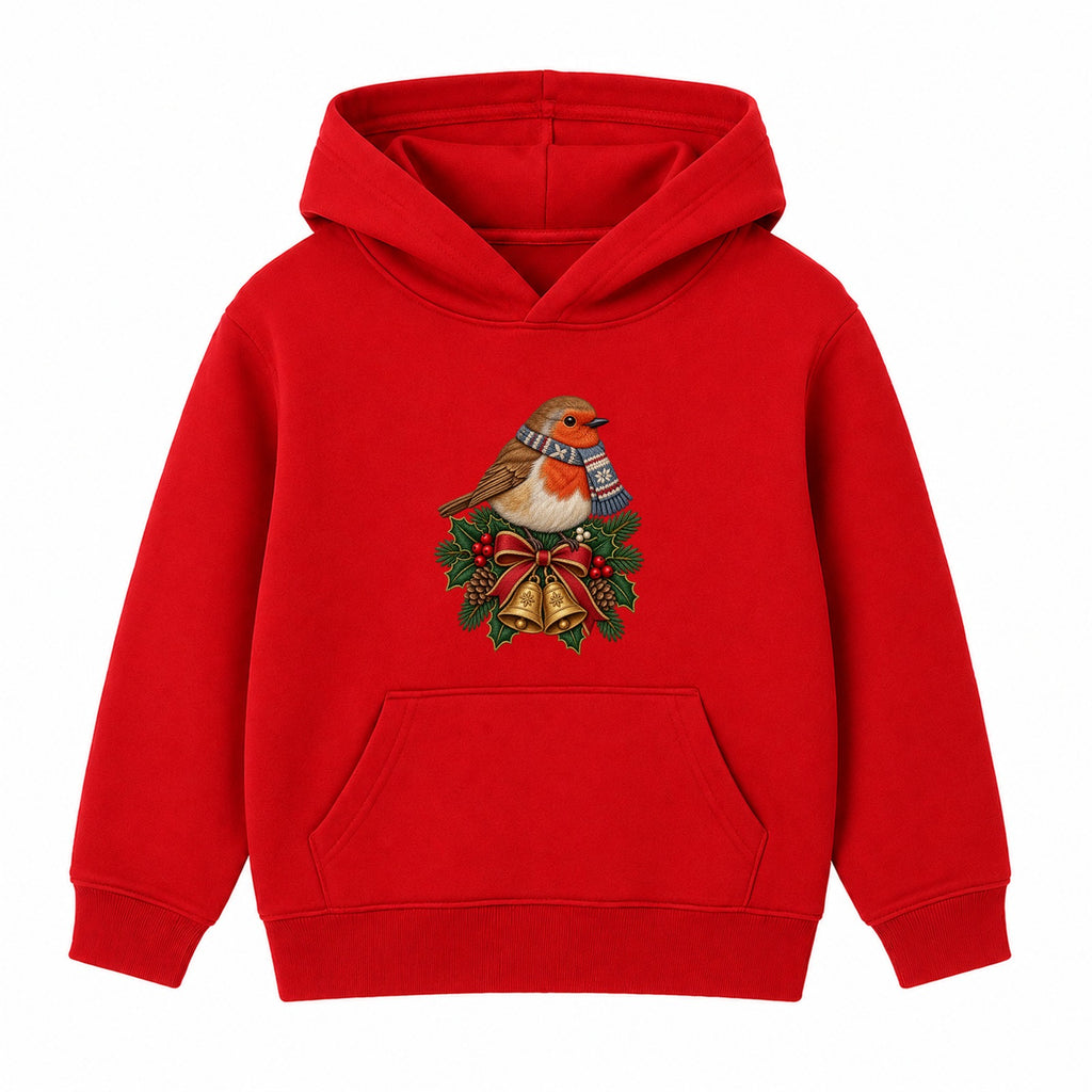 Christmas Robin adult Christmas hoodie - Red