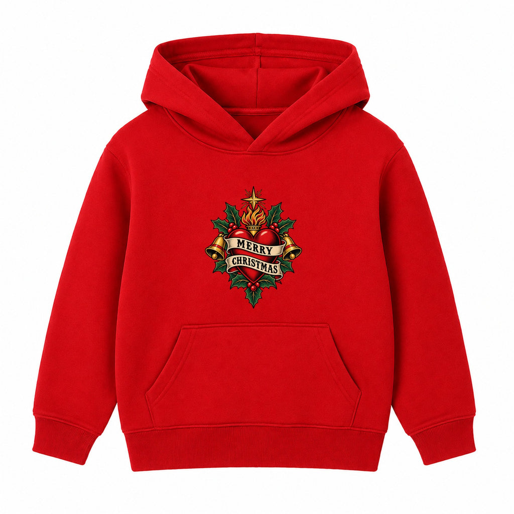 Merry Christmas Heart adult Christmas hoodie - Red