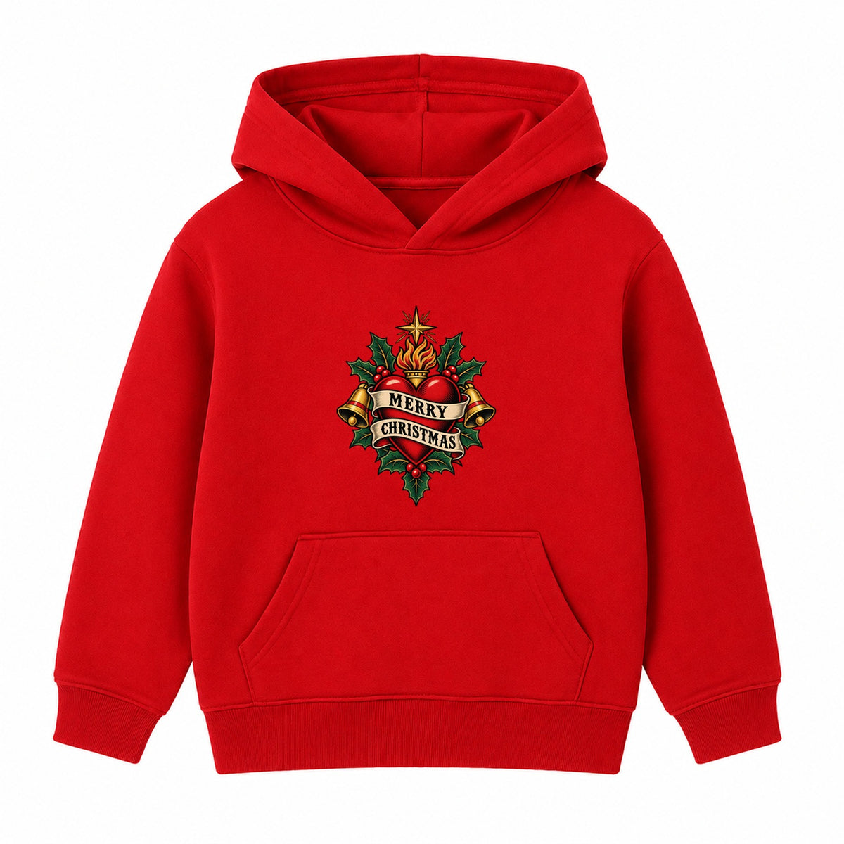 Merry Christmas Heart adult Christmas hoodie - Red